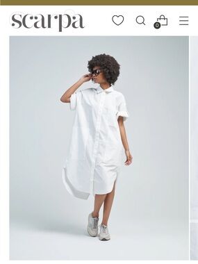 Lee Mathews - Poplin Short Sleeve Shirt Dress - Size 1 (S)